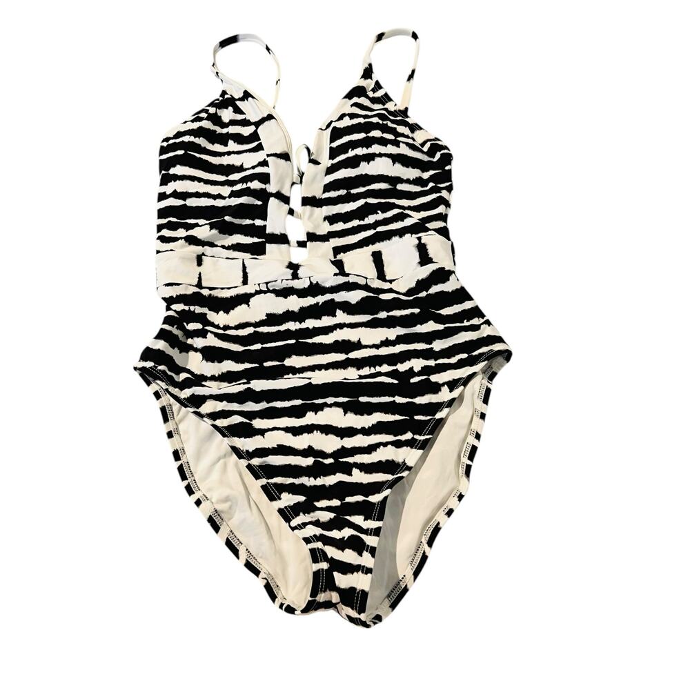 La Blanca Black Elemental Balance Plunge One Piece Swimsuit Size Small NEW - Picture 2 of 7